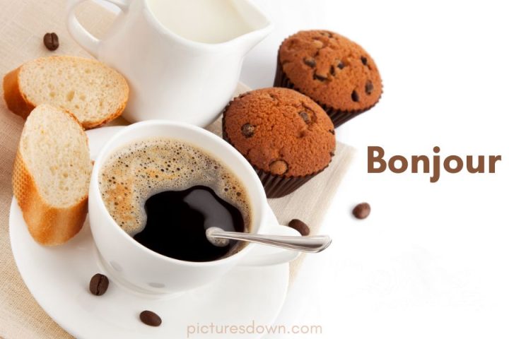 Image bonjour café et gâteau téléchargement gratuit