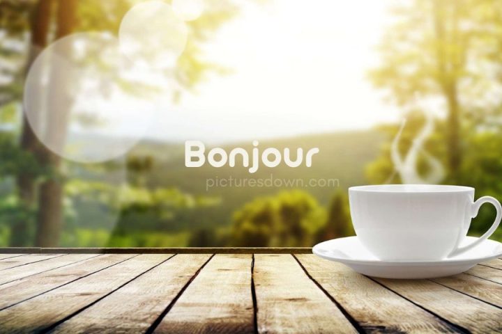 Image bonjour café et paysage téléchargement gratuit