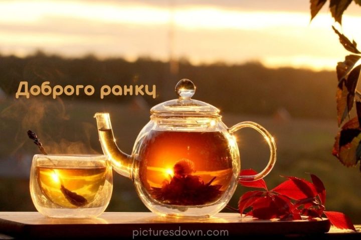 Картинка доброго ранку чай та природа скачати безкоштовно онлайн