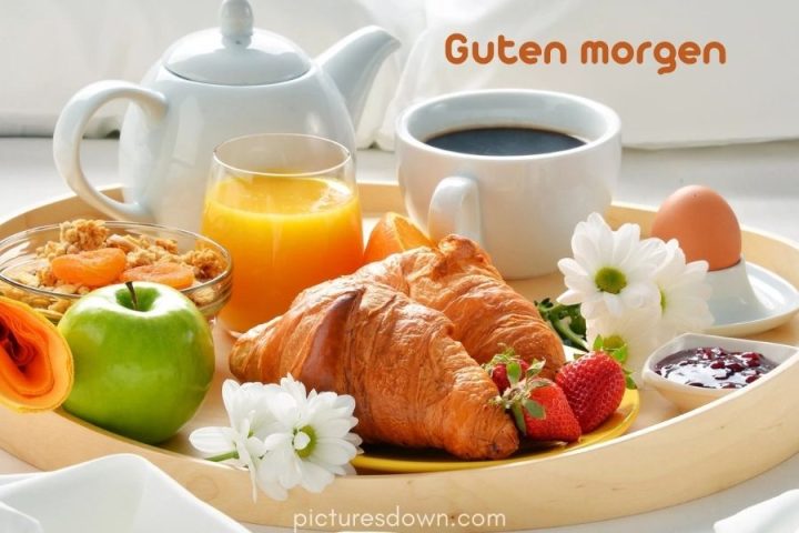 Guten morgen bild Frühstück im Bett kostenlos herunterladen online
