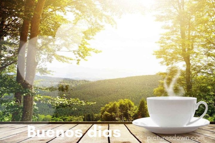 Imagen de buenos dias café y paisaje descargar gratis
