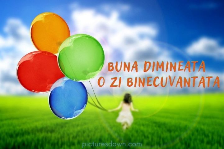 Imagine cu mesaje de o zi buna fata si baloane descărcare gratuită