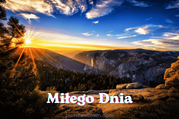 Miłego dnia kartki krajobraz i góry pobrania za darmo online
