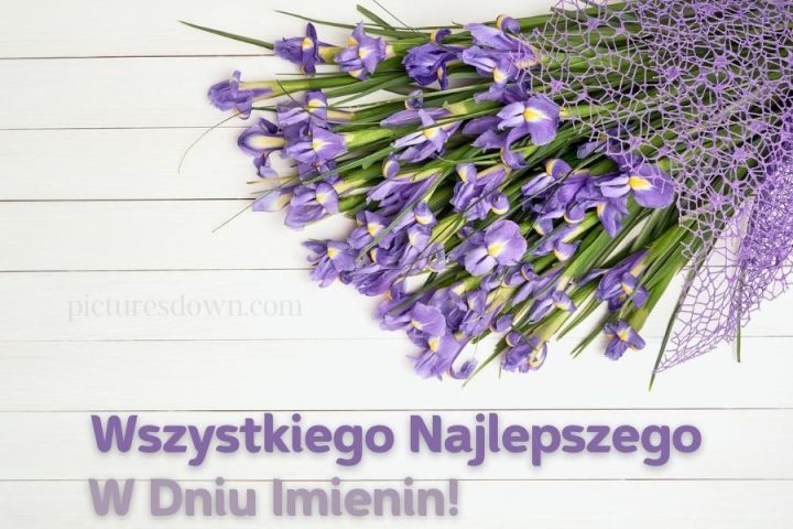 Kartka imieninowe darmowe bukiet do pobrania za darmo