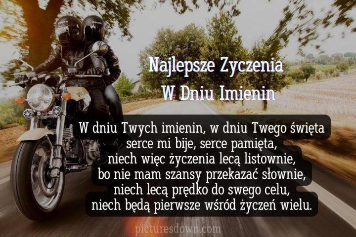 Kartka imieninowe darmowe motocykl chopper do pobrania za darmo