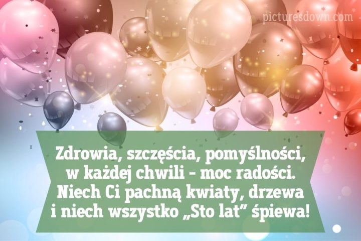 Kartki życzenia urodzinowe balony powietrzne do pobrania za darmo