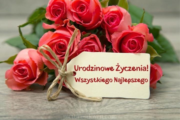 Kartki urodzinowe róże do pobrania za darmo