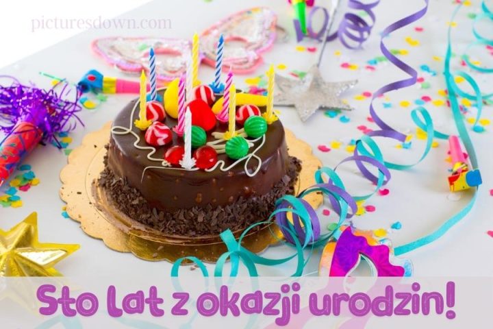 Kartki urodzinowe z życzeniami tort urodzinowy do pobrania za darmo
