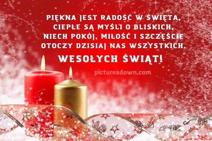 Kartka na boże narodzenie dwie świece do pobrania za darmo