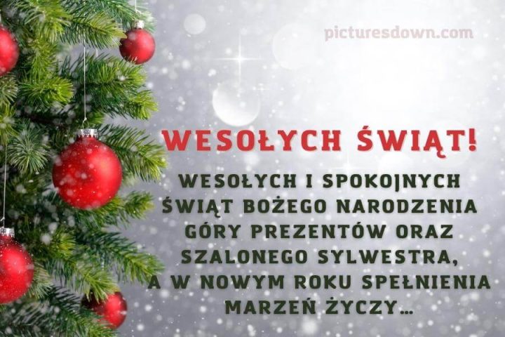 Kartka bożonarodzeniowe Choinka i zabawki do pobrania za darmo