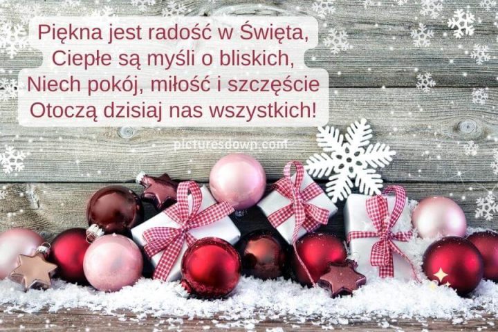 Kartka na boże narodzenie płatki śniegu do pobrania za darmo