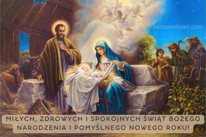 Kartka świąteczne żłób do pobrania za darmo