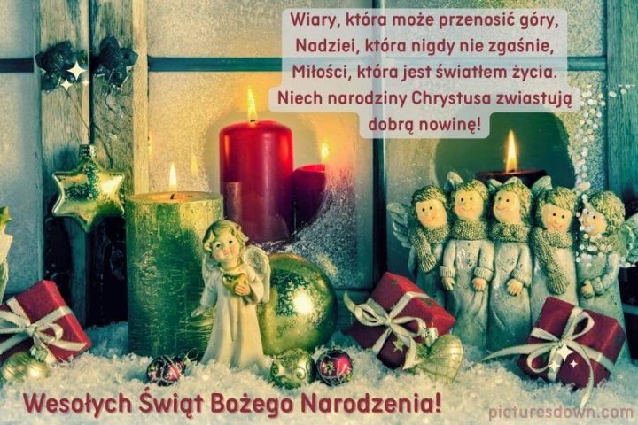 Kartka na boże narodzenie anioł do pobrania za darmo