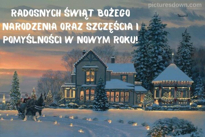 Kartka świąteczne dom bożonarodzeniowy do pobrania za darmo