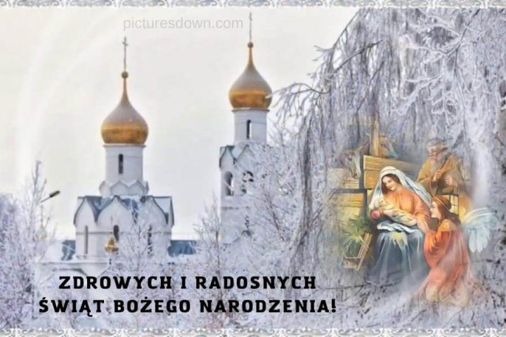 Kartka świąteczne kościół do pobrania za darmo