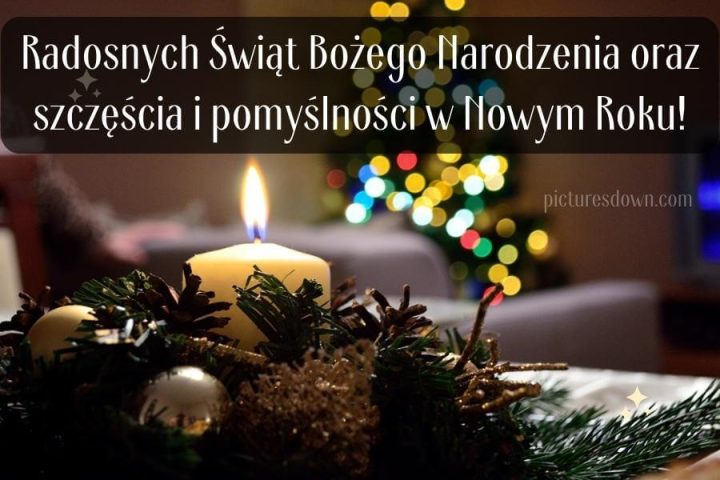 Kartka na boże narodzenie świeca do pobrania za darmo