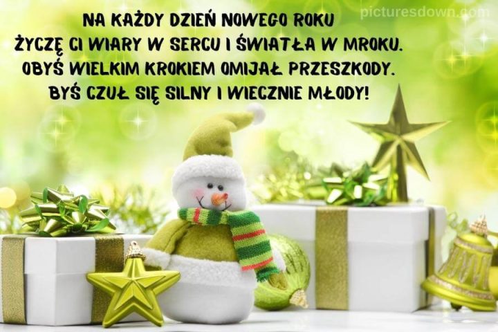 Darmowe kartka na nowy rok bałwan do pobrania za darmo