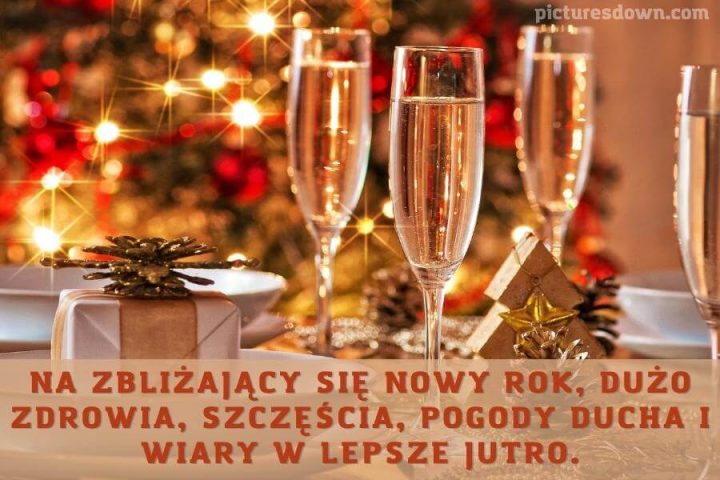 Darmowe kartka na nowy rok kieliszki szampana do pobrania za darmo