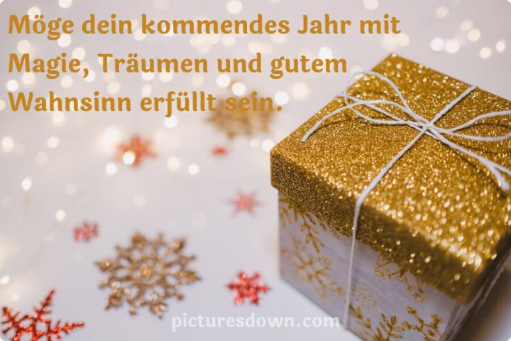 Silvester bilder kostenlos goldenes Geschenk herunterladen online