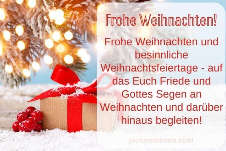 Frohe weihnachten bilder kostenlos Geschenk mit Schleife herunterladen online