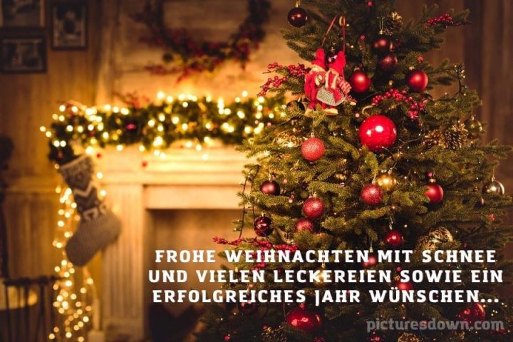 Frohe weihnachten bilder kostenlos Baum und Kamin herunterladen online