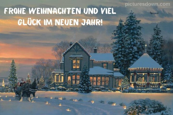 Frohe weihnachten bilder kostenlos Weihnachtsmann auf einem Schlitten herunterladen online