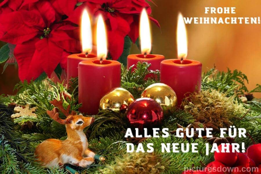 Frohe weihnachten bilder kostenlos vier Kerzen herunterladen online