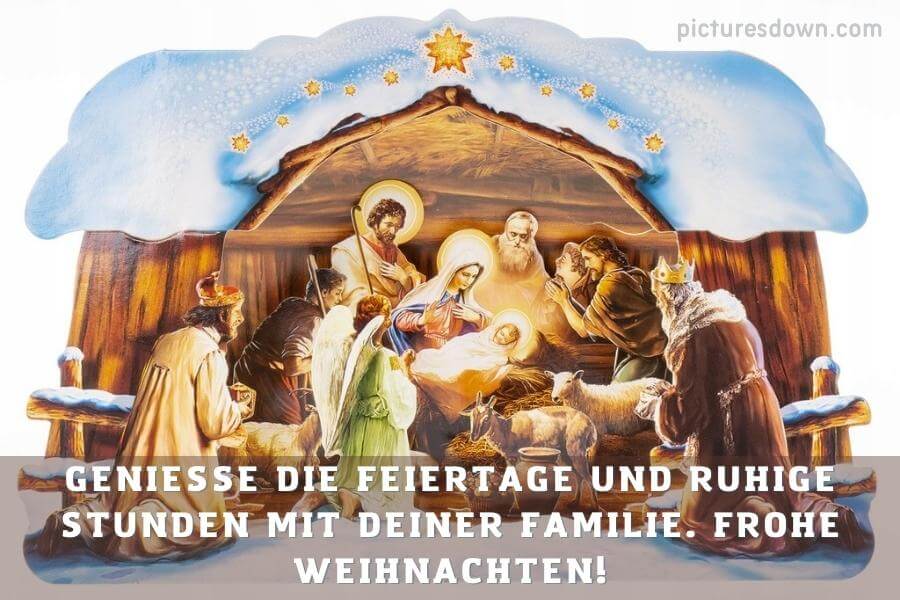 Frohe weihnachten bilder kostenlos Jesu Geburt und Schnee herunterladen online