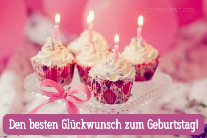 Geburtstag bilder kostenlos vier Muffins herunterladen