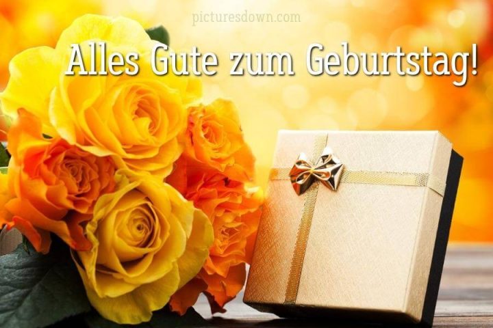 Geburtstag bilder kostenlos Geschenk und Rosen herunterladen