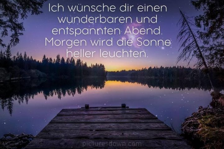 Guten abend bild See und Wald kostenlos herunterladen