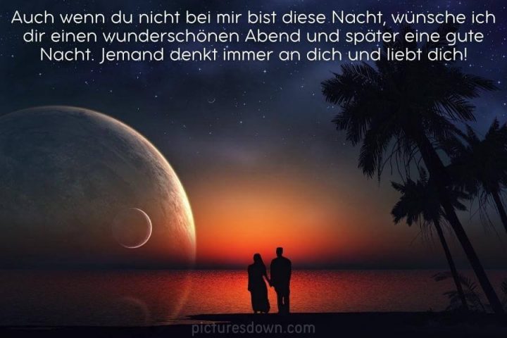 Liebe gute nacht bild kostenlos Meer und Mond downloaden