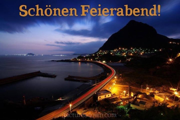 Guten abend bild Stadt und Meer kostenlos herunterladen