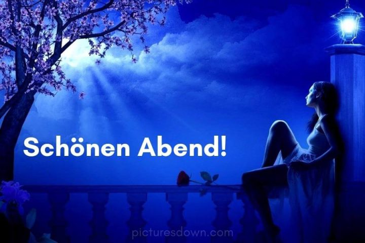 Guten abend bild Mädchen auf dem Balkon kostenlos