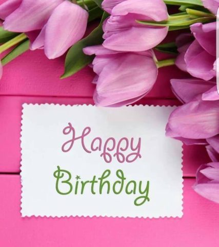 Happy birthday karte Strauß Tulpen kostenlos herunterladen