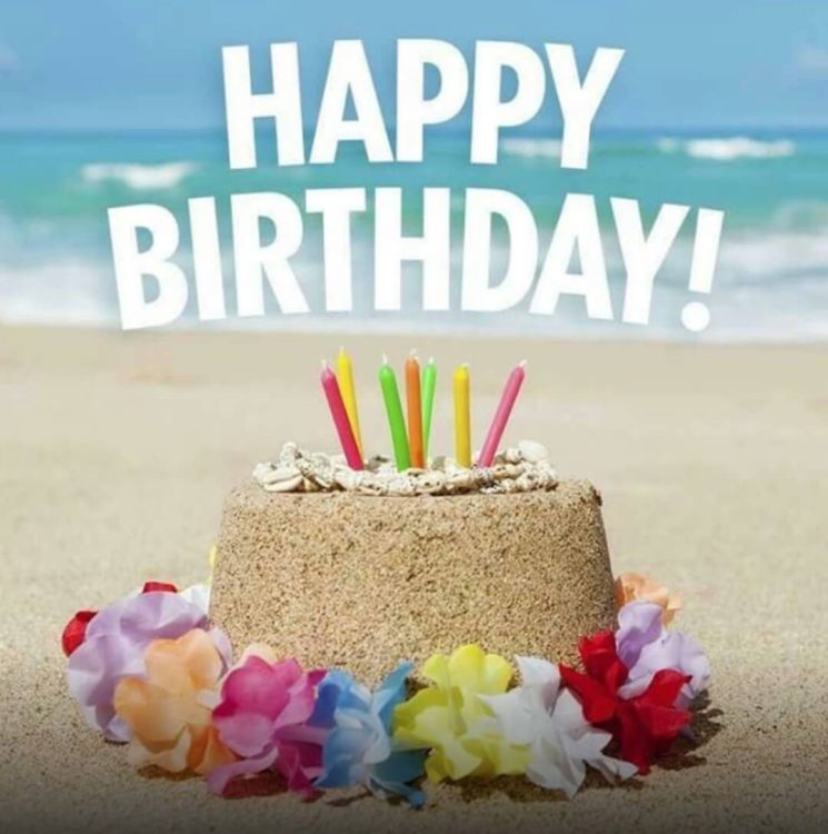 Happy birthday karte Strand kostenlos herunterladen