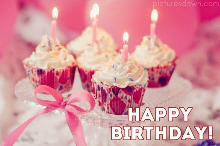Happy birthday karte fünf Cupcakes kostenlos herunterladen