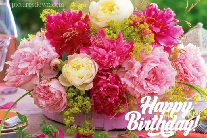 Bilder happy birthday blumen niedlich kostenlos herunterladen