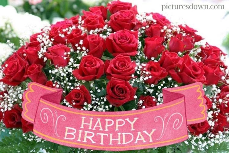 Happy birthday blumen bild Blumenstrauß aus verschiedenen