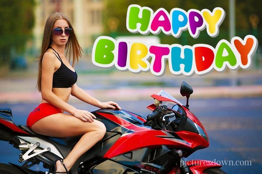 Happy birthday bild mann Mädchen und Fahrrad kostenlos herunterladen