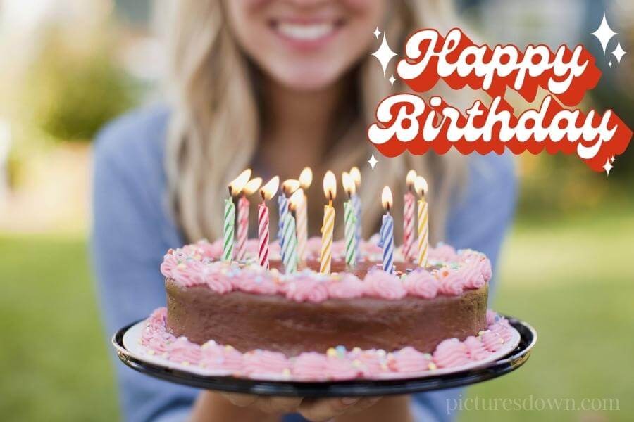 Happy birthday bild mann Mädchen und Kuchen kostenlos herunterladen