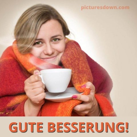 Gute besserung bild Mädchen in einem Schal kostenlos herunterladen
