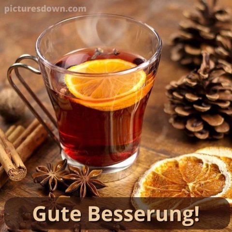 Gute besserung bild Tee und Zitrone kostenlos herunterladen