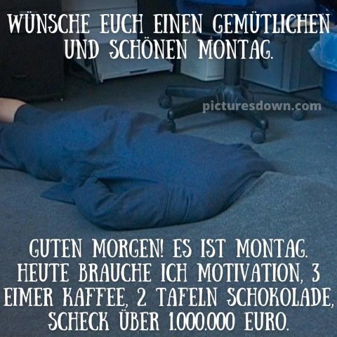 Lustig montag abend gruss bild Mann unter Teppich kostenlos herunterladen