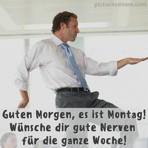 Guten morgen montag lustig bild Büroangestellter kostenlos herunterladen