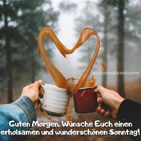 Kaffee guten morgen sonntag bild zwei Tassen kostenlos herunterladen