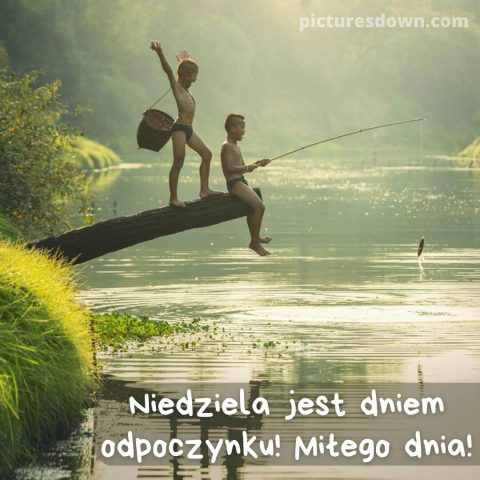 Kartka na niedzielę Wędkarstwo do pobrania za darmo