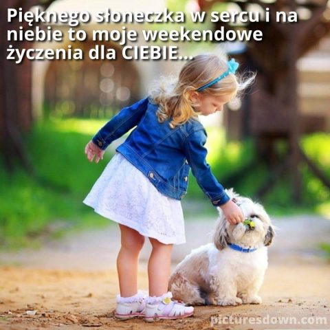 Kartka na niedzielę dziewczyna i pies do pobrania za darmo