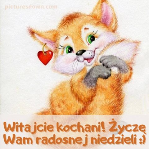 Kartka na niedzielę kochanie moje mały lis do pobrania za darmo