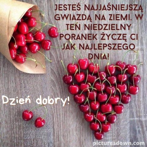 Kartka na niedzielę kochanie moje wiśnie do pobrania za darmo